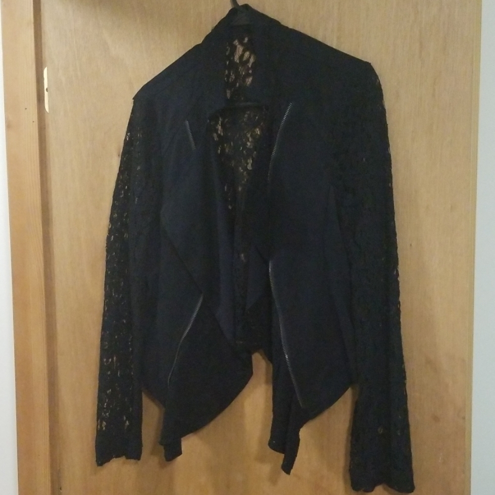 Lacy Black Embroidered Blazer